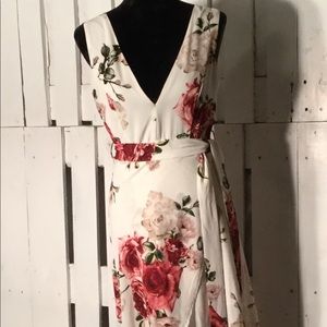 Windsor White Floral Medium High Low Dress
